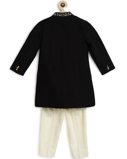 Khwabeeda Sherwani set for Boys - Black