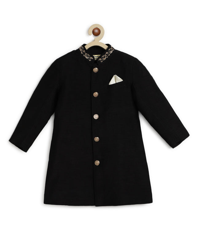 Khwabeeda Sherwani set for Boys - Black