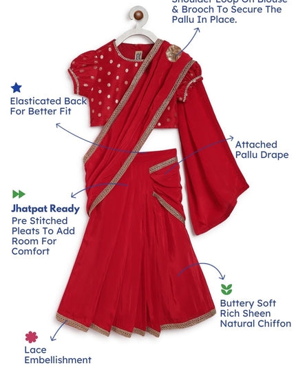 O’ Desi Girl Sari Set - Red
