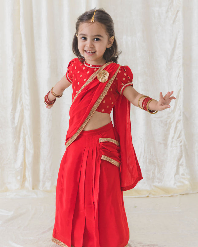 O’ Desi Girl Sari Set - Red