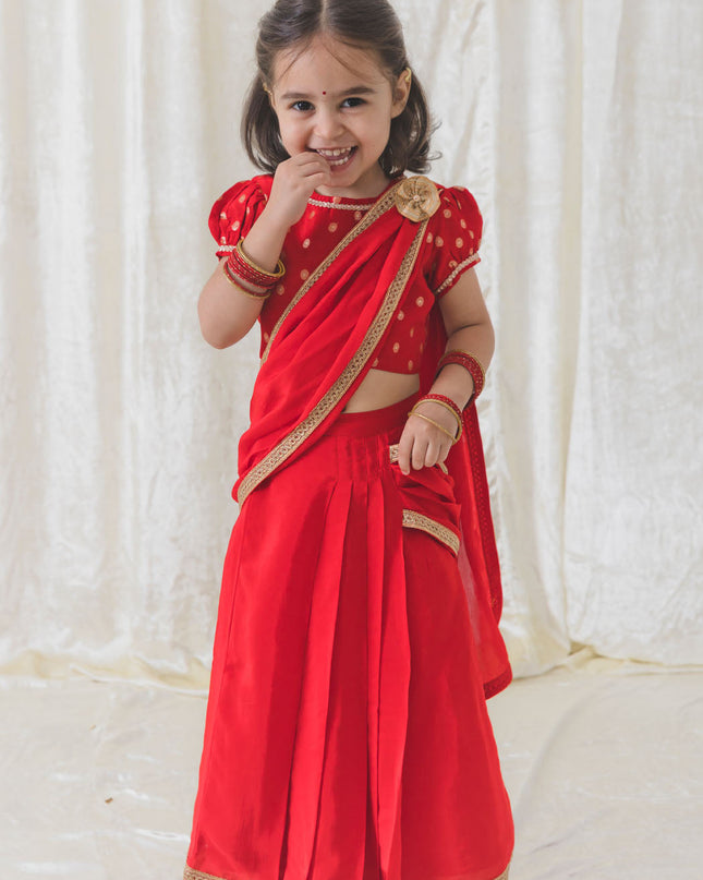 O’ Desi Girl Sari Set - Red