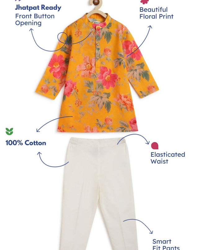 Budding Hero Kurta Pyjama Set - Yellow