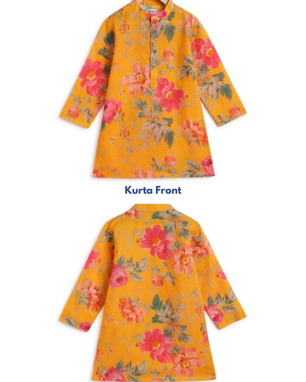 Budding Hero Kurta Pyjama Set - Yellow