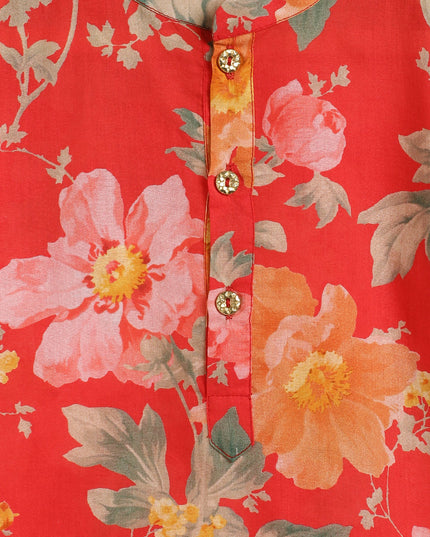 Budding Hero Kurta Pyjama Set - Red