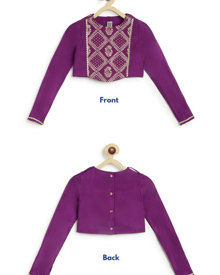 Regal Brocade Lehenga Set - Purple