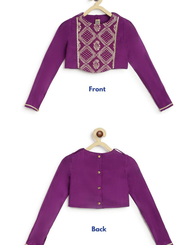 Regal Brocade Lehenga Set - Purple