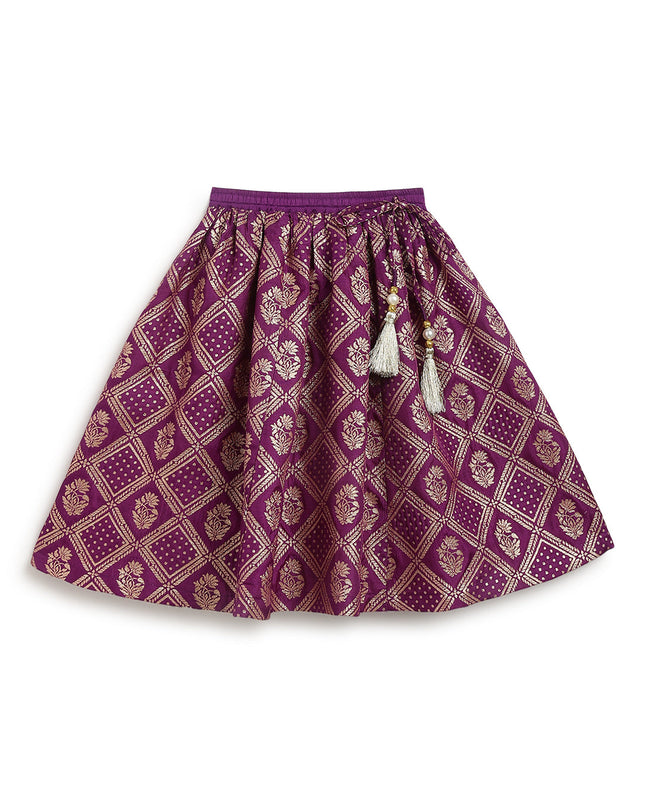 Regal Brocade Lehenga Set - Purple