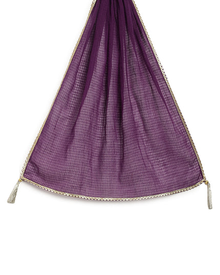 Regal Brocade Lehenga Set - Purple