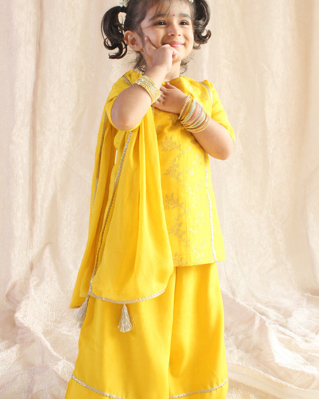 Golden Glow Brocade Suit Set