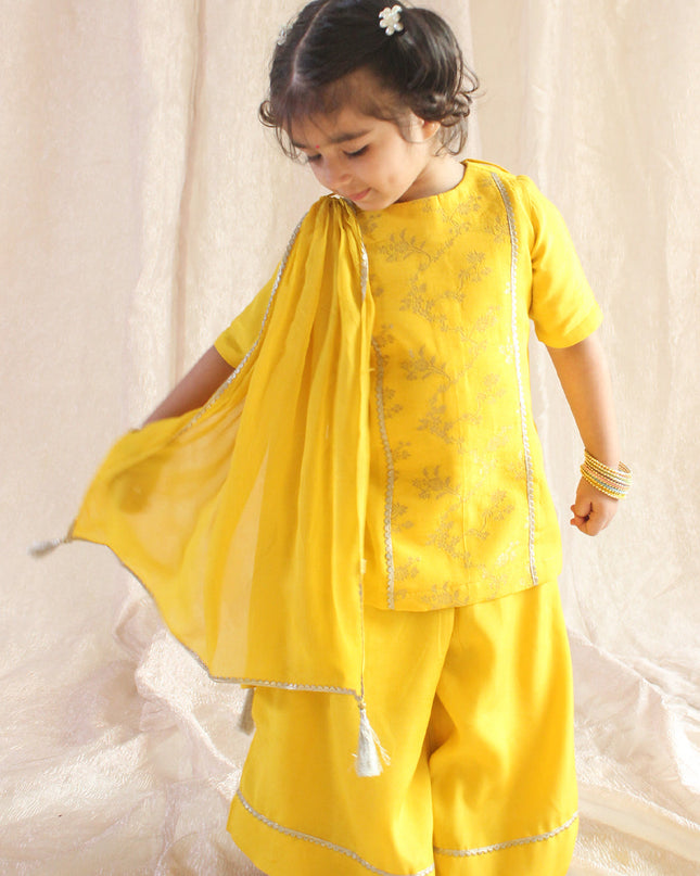 Golden Glow Brocade Suit Set