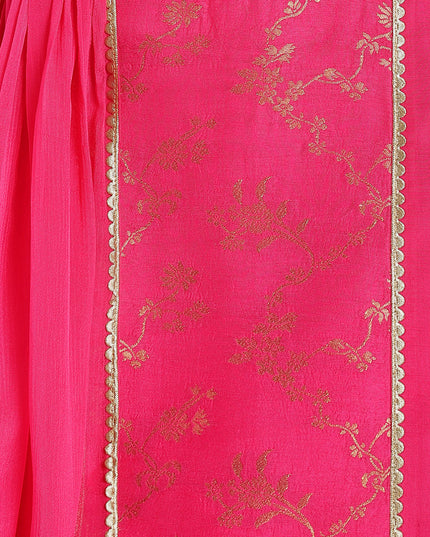Fuchsia Bloom Brocade Suit Set