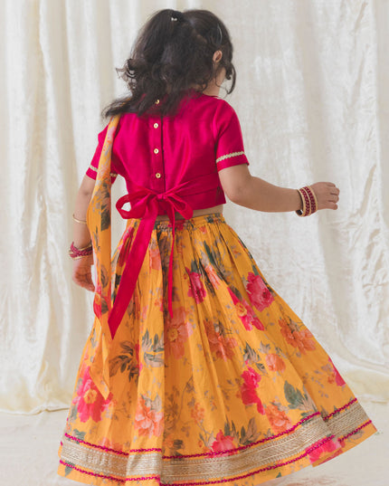 Floral Fun Lehenga Set - Yellow